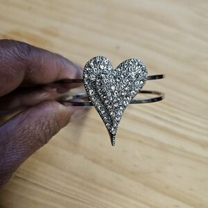 Hjerter Silver-tone Crystal Heart Bracelet